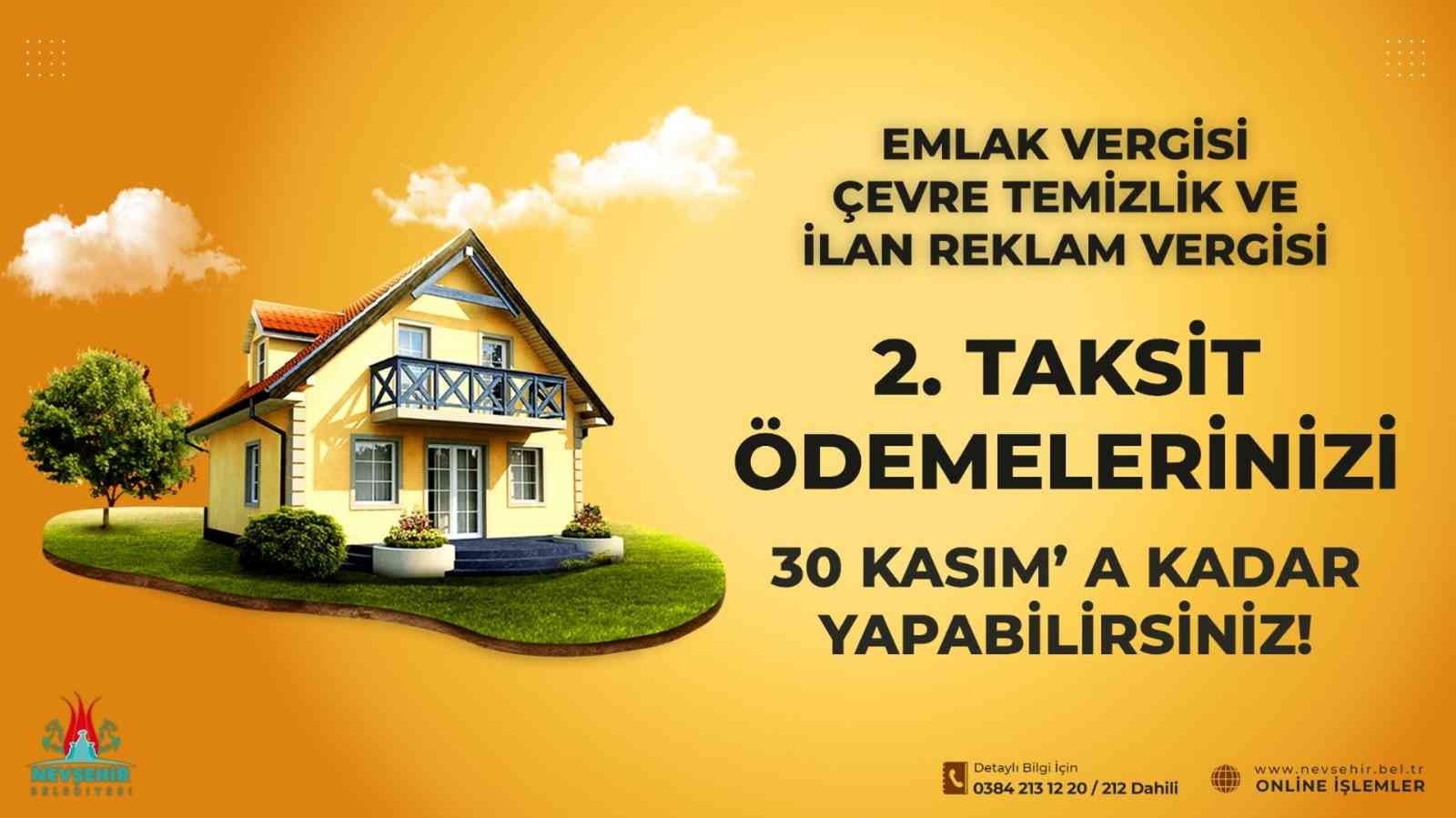 Nevşehir Belediyesi: Emlak, çevre temizlik ve ilan reklam verginizi ödemeyi unutmayın #nevsehir