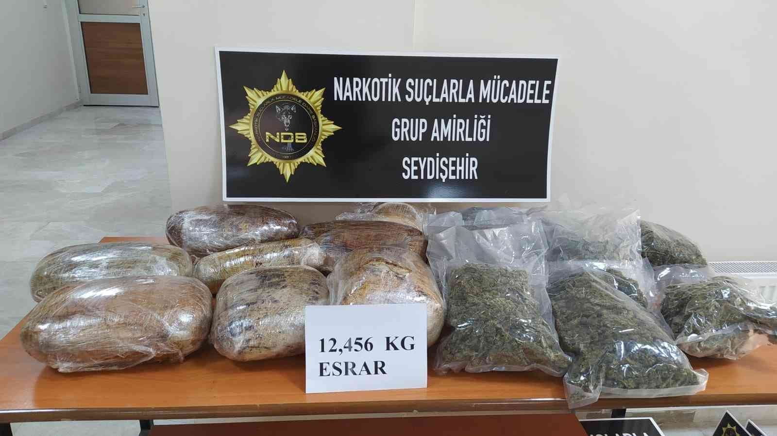 Konya’da 12 kilo 456 gram kubar esrar ele geçirildi #konya