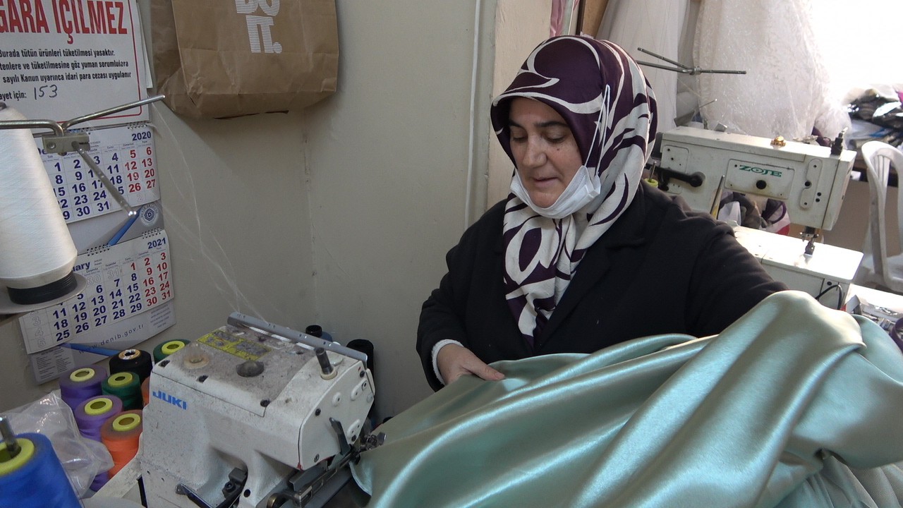 Dikiş makinesiyle 3 çocuğuna üniversite okuttu #denizli