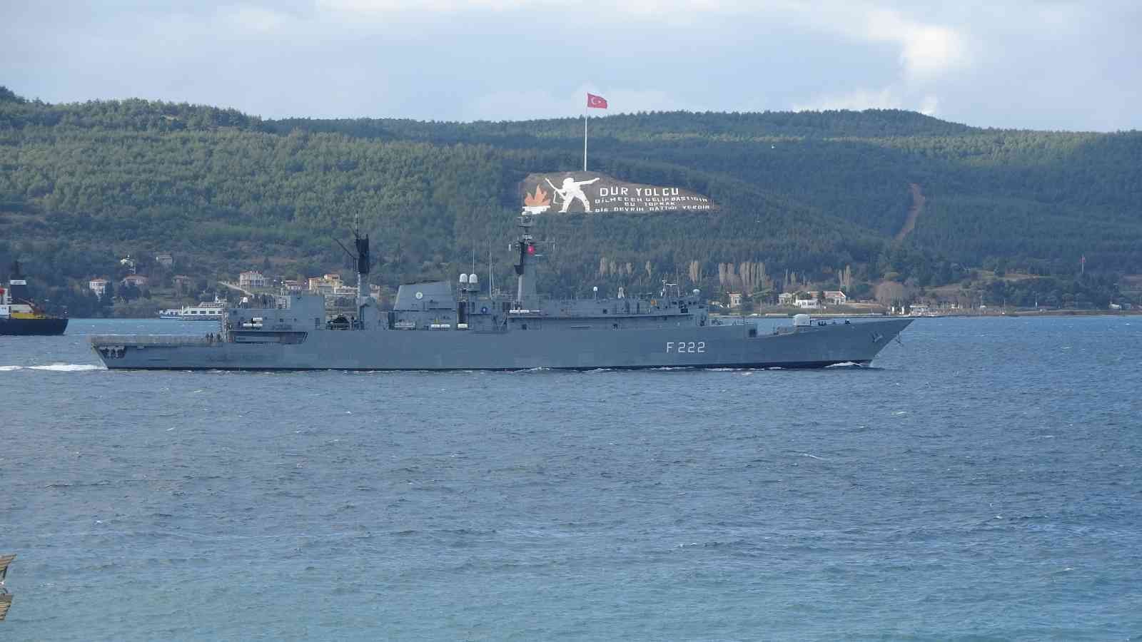 Romanya savaş gemisi Çanakkale Boğazı’ndan geçti #canakkale