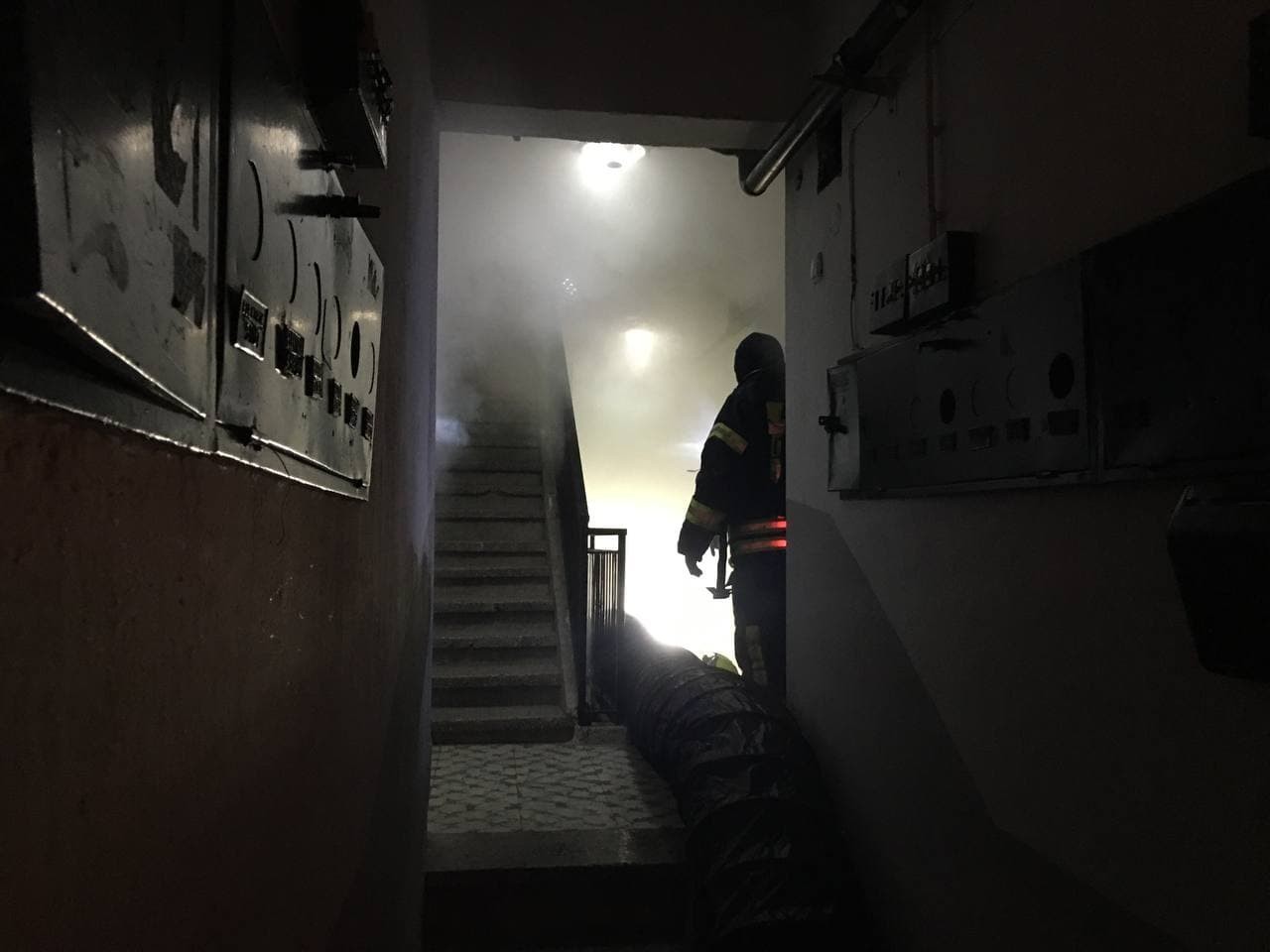 Apartmanı kaplayan yoğun duman vatandaşları sokağa döktü #aydin