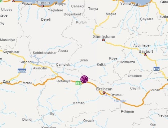 Erzincan Refahiye’de 3.5 büyüklüğünde deprem #erzincan