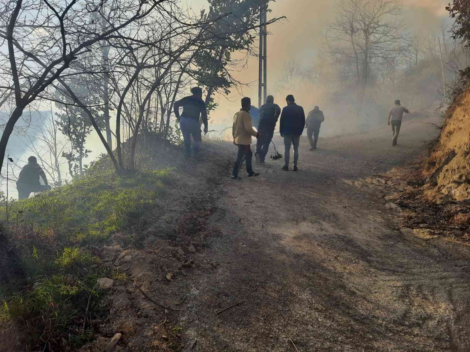 Trabzon’un Sürmene ilçesinde bahçe temizliği orman yangınına neden oldu #trabzon
