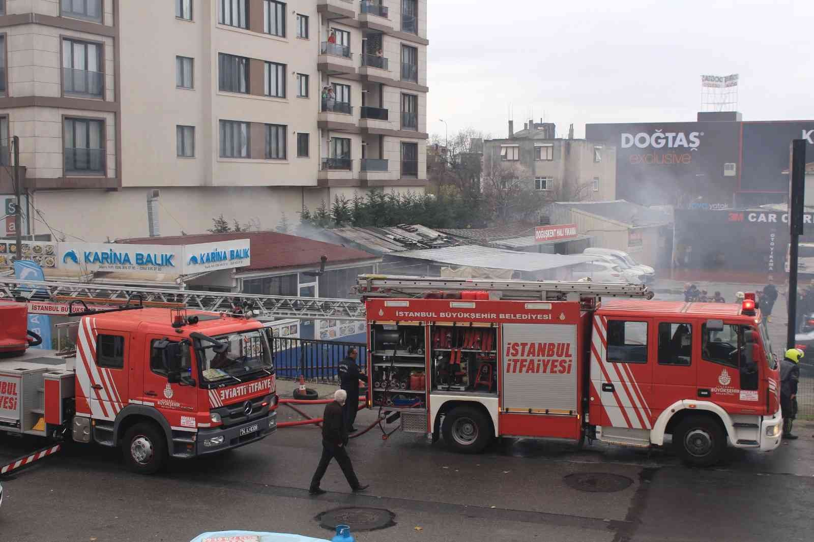 Maltepe’de halı yıkama atölyesinde korkutan yangın #istanbul