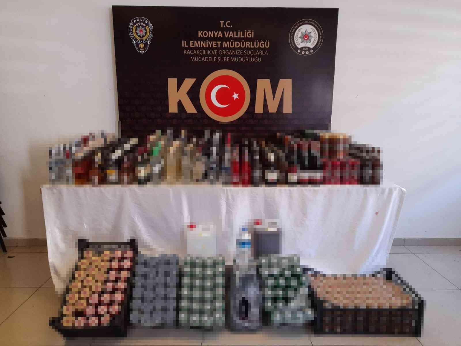 Konya’da yeni yıl öncesi kaçak içki operasyonu: 9 gözaltı #konya
