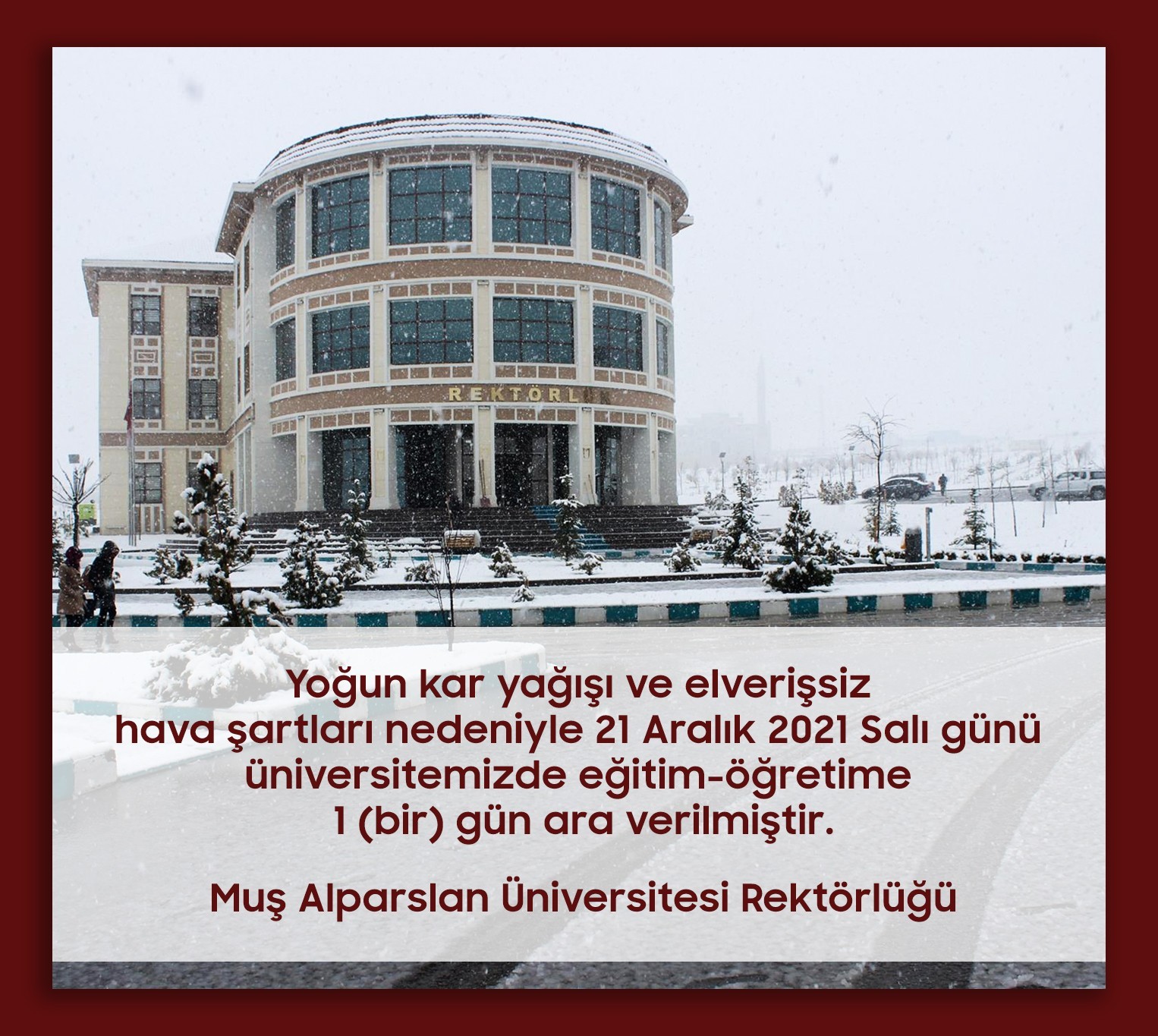 Muş Alparslan Üniversitesi’nde eğitime kar tatili #mus