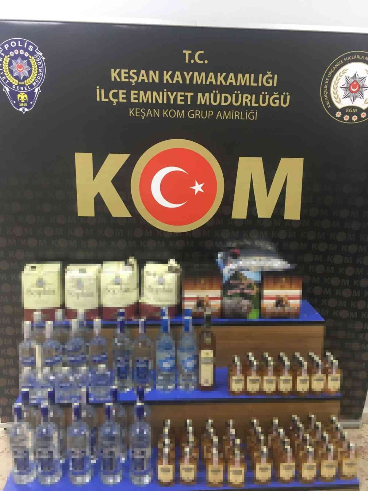 Edirne’de 133 litre sahte alkol ele geçirildi #edirne