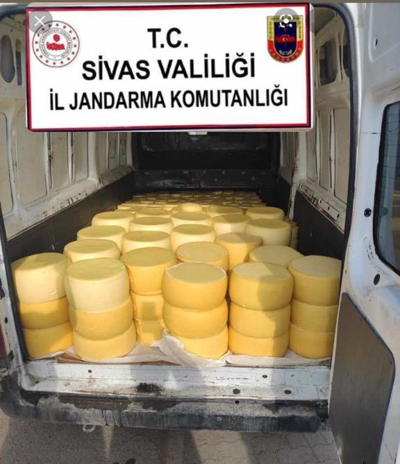 Sivas’ta 2 tona yakın kaçak kaşar ele geçirildi