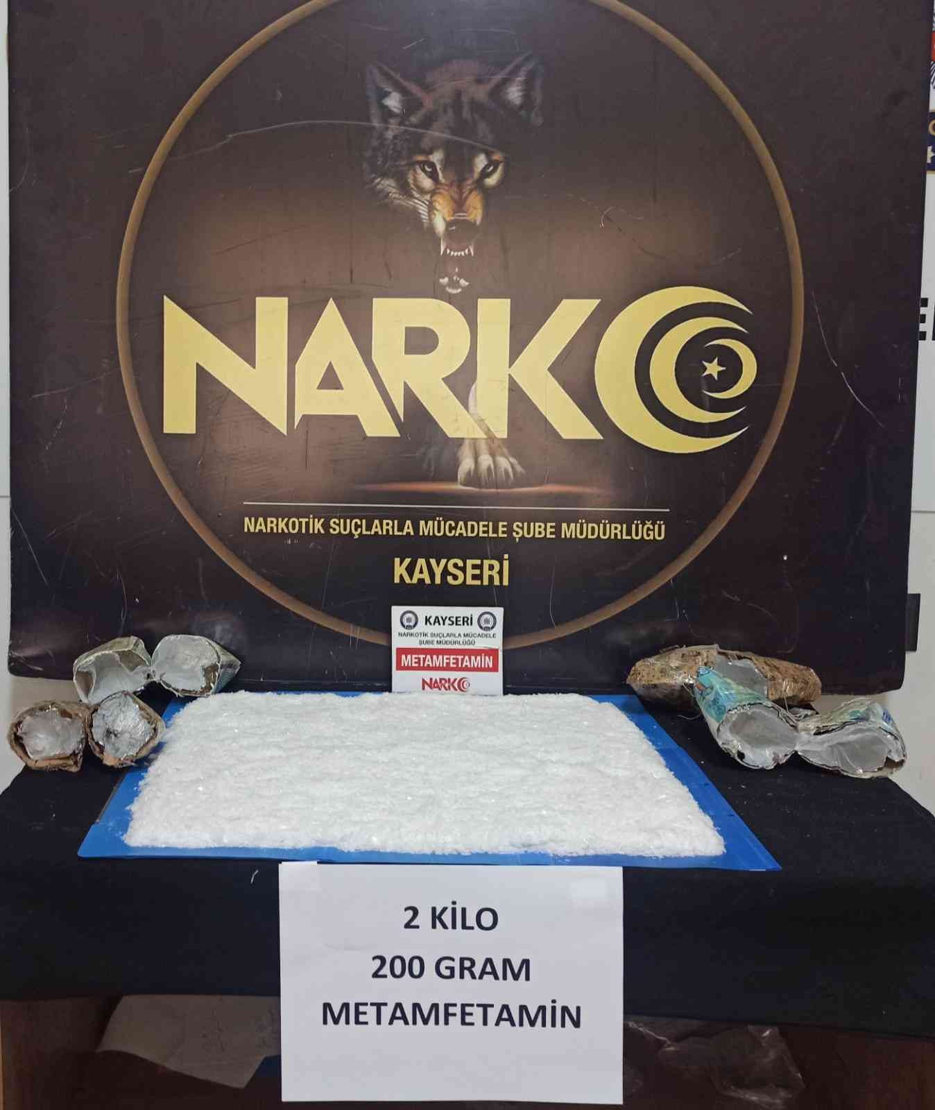 Kayseri’de 2 kilo 200 gram metamfetamin ele geçirildi #kayseri