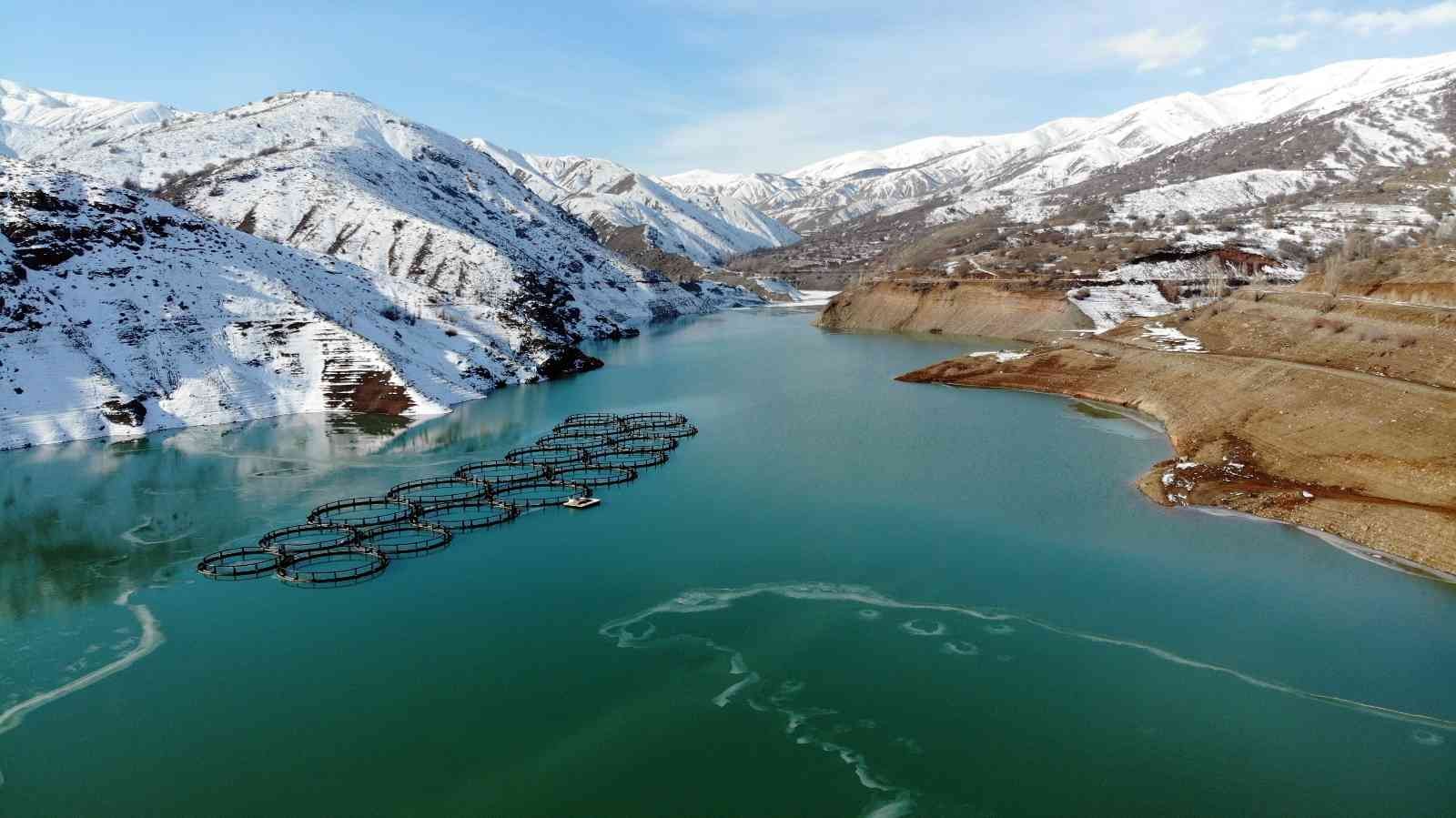 Erzincan’daki Göyne Sulama Barajı buzla kaplandı #erzincan