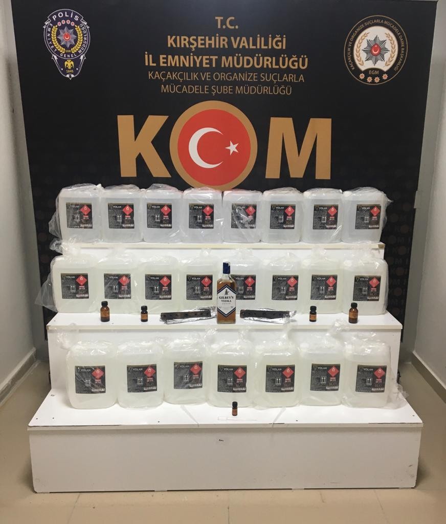 Kırşehir’de 125 litre etil alkol ele geçirildi #kirsehir