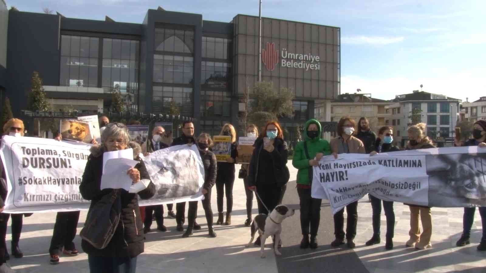 Ümraniye Belediyesi önünde hayvan hakları eylemi #istanbul