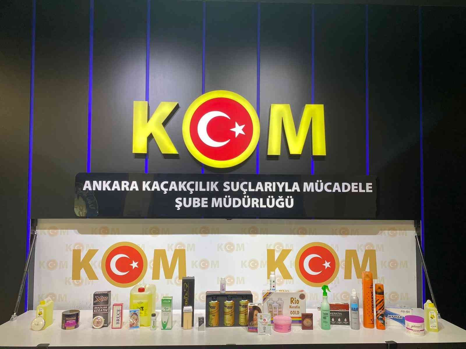 Ankara’da 137 bin 689 adet kozmetik ürün ele geçirildi #ankara