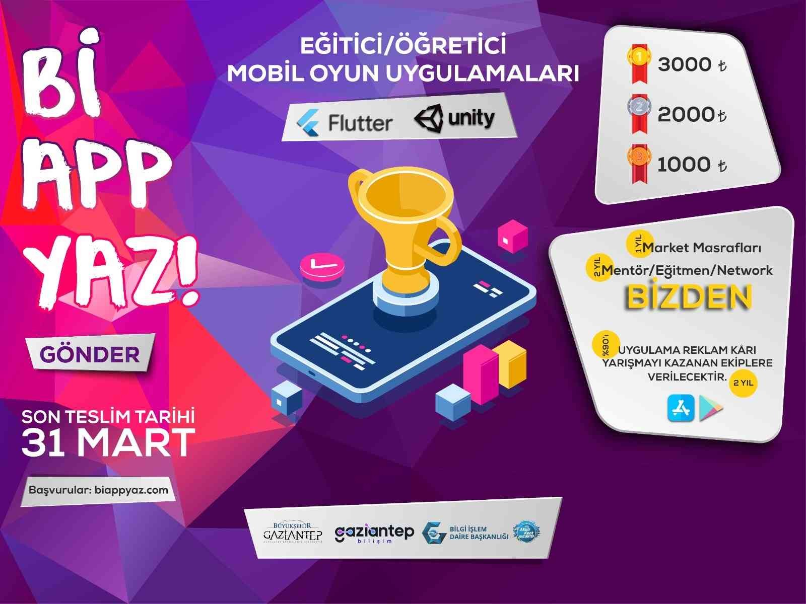 Teknoloji temalı proje yarışması için son başvuru tarihi: 31 Mart #gaziantep