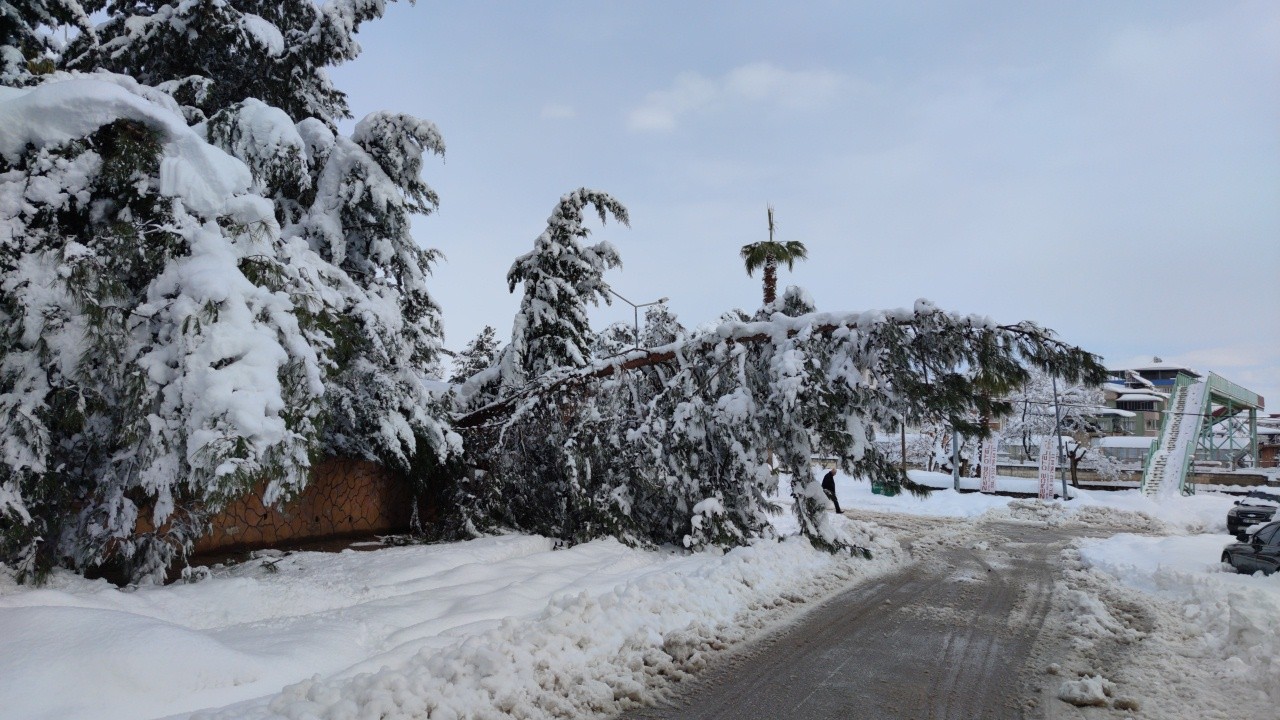 Gaziantep’te kardan çatılar çöktü, ağaçlar kırıldı #gaziantep