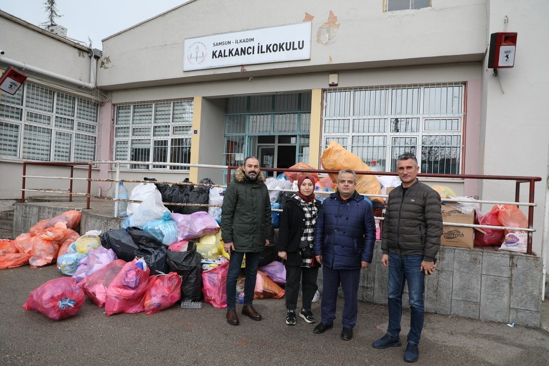 İlkokul öğrencileri 3,5 ton atığı ekonomiye kazandırdı #samsun