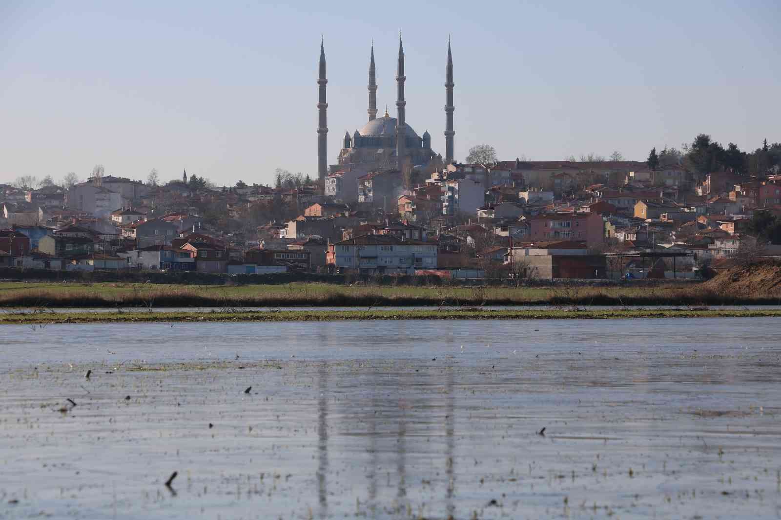 Edirne’de suyla kaplı tarlalar buz tuttu #edirne