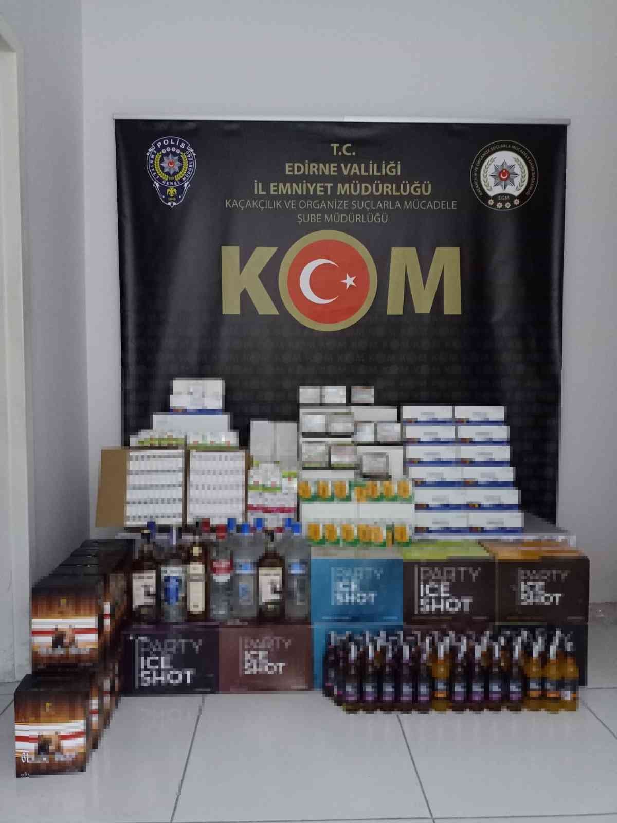 Edirne’de kaçak içki ve cinsel ürün ele geçirildi #edirne