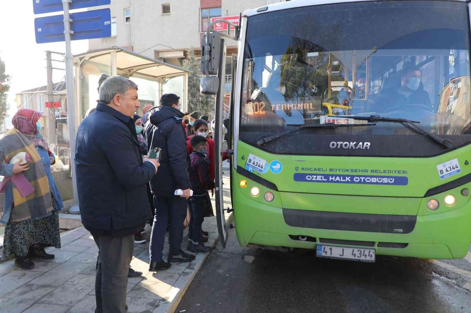 Başkan Şayir, halk otobüslerini denetledi #kocaeli