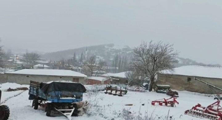Edirne’de sınırda yoğun kar yağışı #edirne