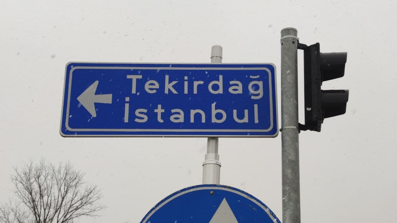 Kar, Tekirdağ’a giriş yaptı, İstanbul’a doğru ilerliyor #tekirdag