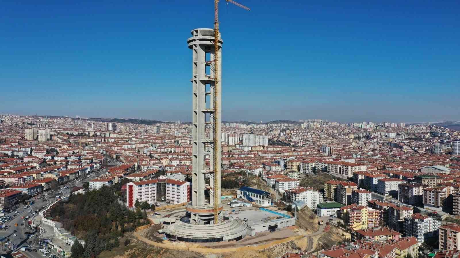 Keçiören’deki Cumhuriyet Kulesi yükselmeye devam ediyor