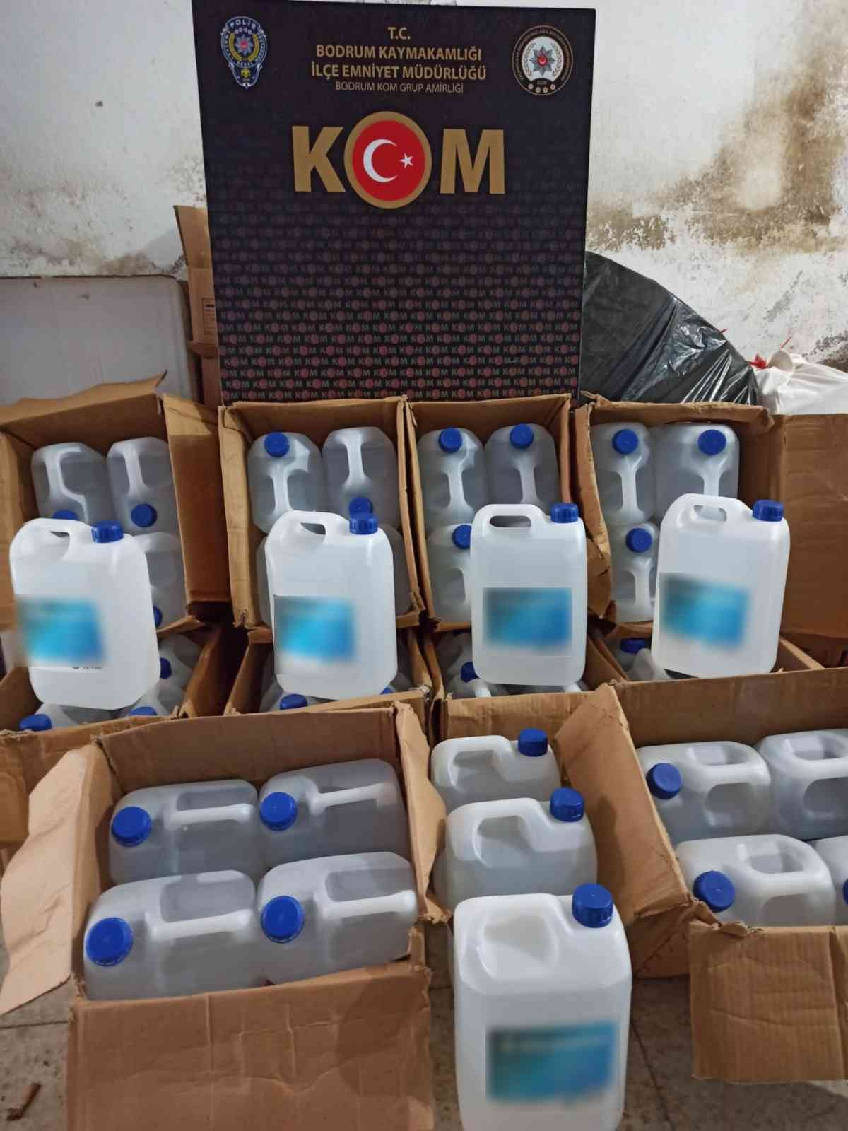 Bodrum’da 235 litre etil alkol ele geçirildi #mugla