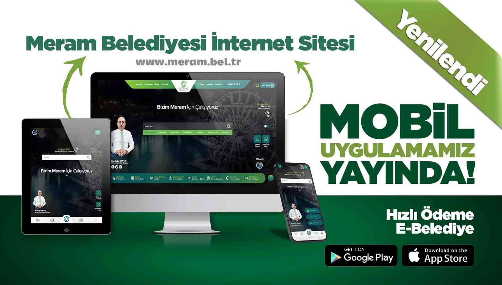 Meram Belediyesi mobil uygulamada ve web sitesi yenilendi #konya