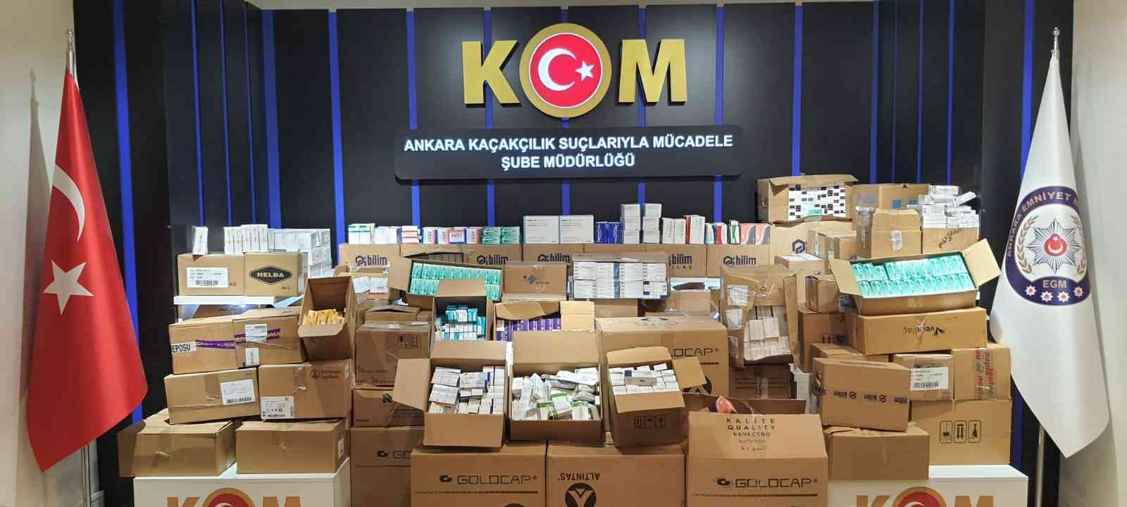 Ankara’da 925 bin 129 kaçak ilaç yakalandı