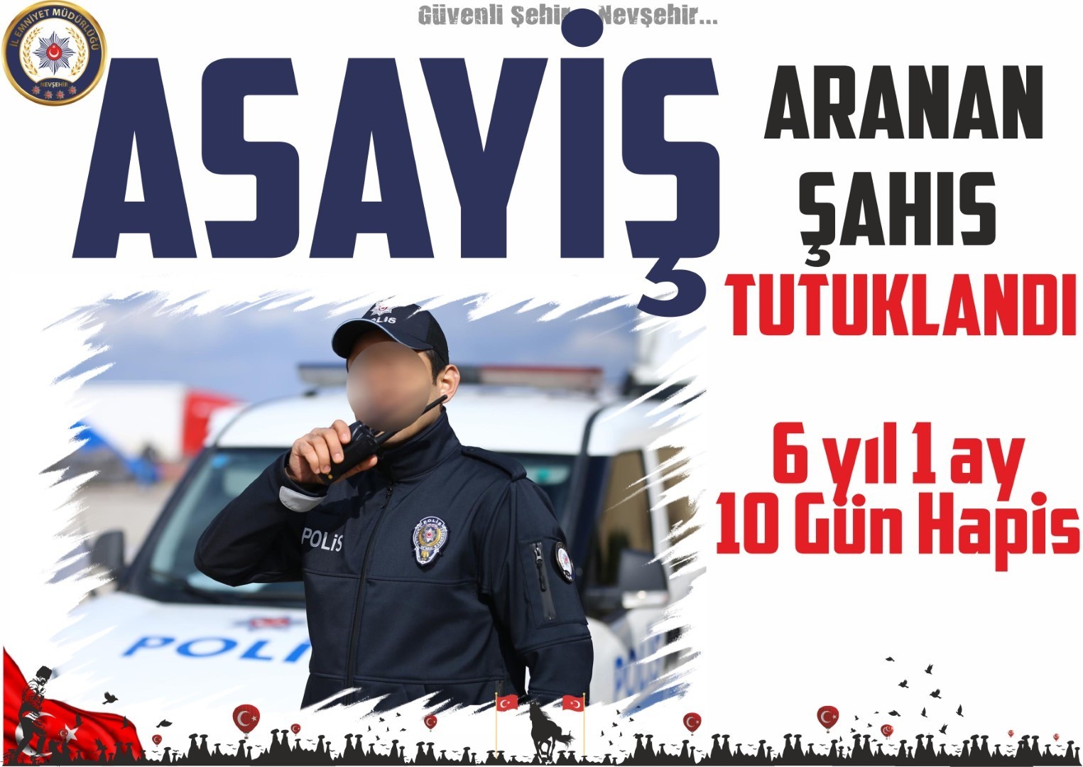 Nevşehir’de aranması bulunan 1 şahıs yakalandı #nevsehir