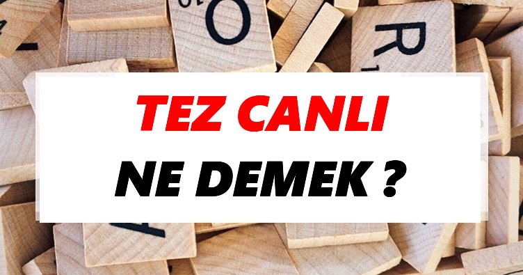 Tez canlı Ne Demek? TDK’ya Göre Tez canlı Sözlük Anlamı Nedir?