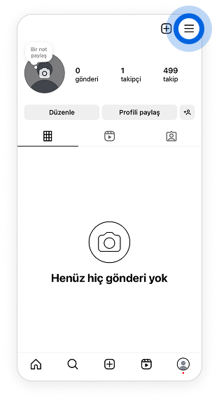Sağ üstteki menü simgesine dokunun