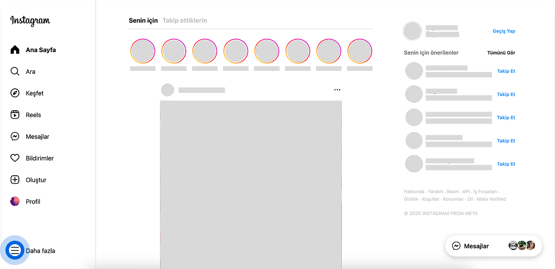 Sol menüde alt taraftaki Daha fazla butonuna tıklayın