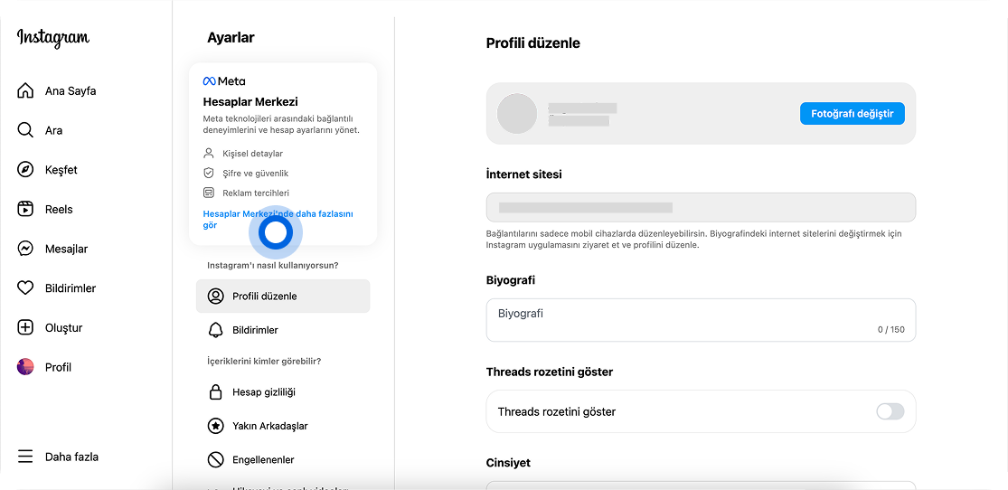 Ayarlar başlığı altındaki  “Daha fazlasını gör” butonuna tıklayın