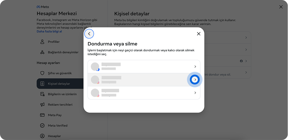 Açılan ekranda “Dondurma veya silme” butonuna tıklayın