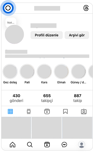 Sol menüde üstteki “Ayarlar” butonuna tıklayın