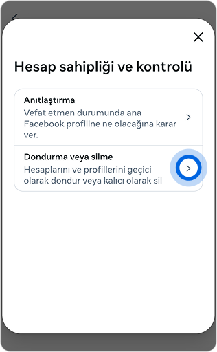 Açılan ekranda “Dondurma veya silme” butonuna tıklayın