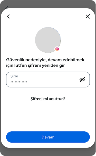 Hesabı dondurma sebebinizi seçenekler arasından birini seçerek “Devam” butonuna tıklayın