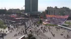 Havadan Taksim Meydanı'ndaki kutlamalar