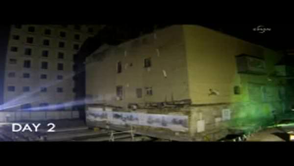 Azerbaycan'da koca binayı yıkmadan 10 metre yürüttüler