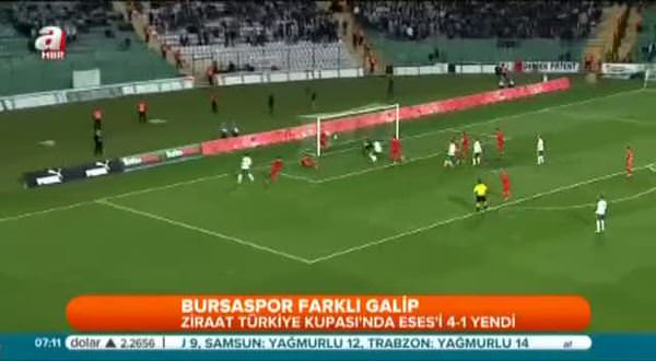 Bursaspor: 4 - Eskişehirspor: 1 (Özet)