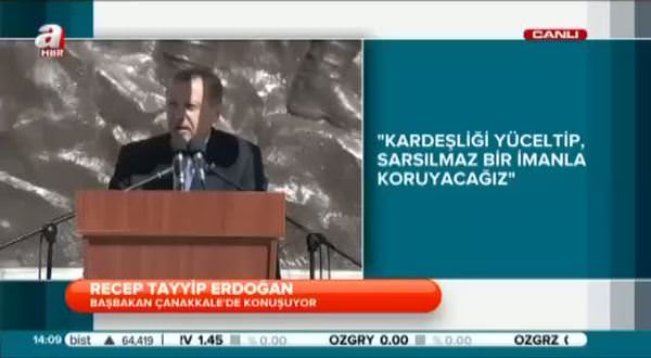 Erdoğan Çanakkale şehitleri için dua etti