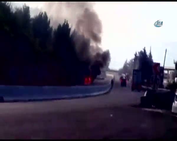 Muğla’da seyir halindeki araç böyle kül oldu