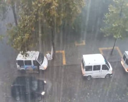 Trabzon'da yağmur ve dolu etkili oldu