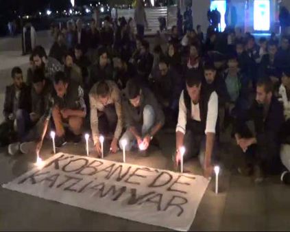 Çanakkale'de Kobani için eylem yapıldı