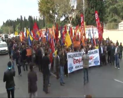 Şişli'de Kobani'ye destek yürüyüşü