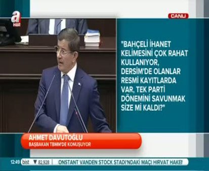 Davutoğlu Bahçeli'nin Tunceli hakkındaki sözlerini eleştirdi