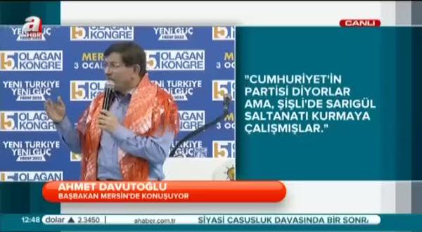 Davutoğlu: CHP Şişli'yi bile yönetemiyor