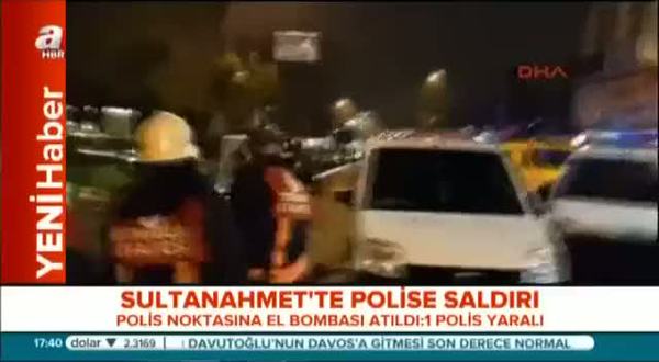 Sultanahmet'te polise el bombası atıldı