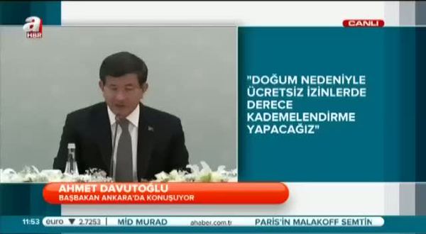 Başbakan Davutoğlu'ndan doğum düzenlemesi